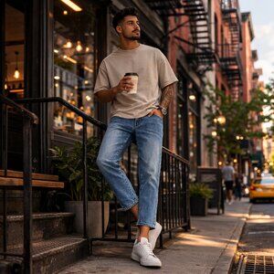 Being Human “Argon” Cropped Fit Jeans – Light Wash – Size 34  Modern light-tone